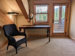 Catch up on work with a view using the desk in the Master bedroom.